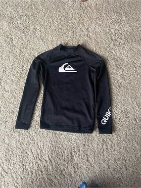 Quiksilver Boys Black Long Sleeve Rash Guard